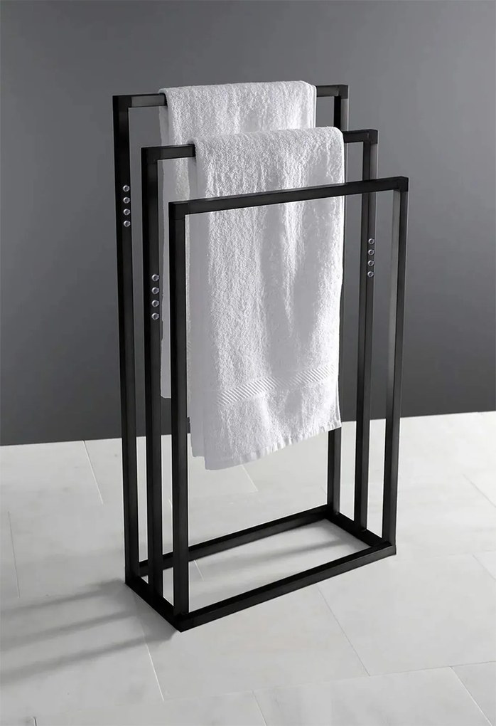 Tutumi Tutumi, 3-ramenný kovový stojan na uteráky 600x260x1000 mm 391840, čierna matná, HOM-01003
