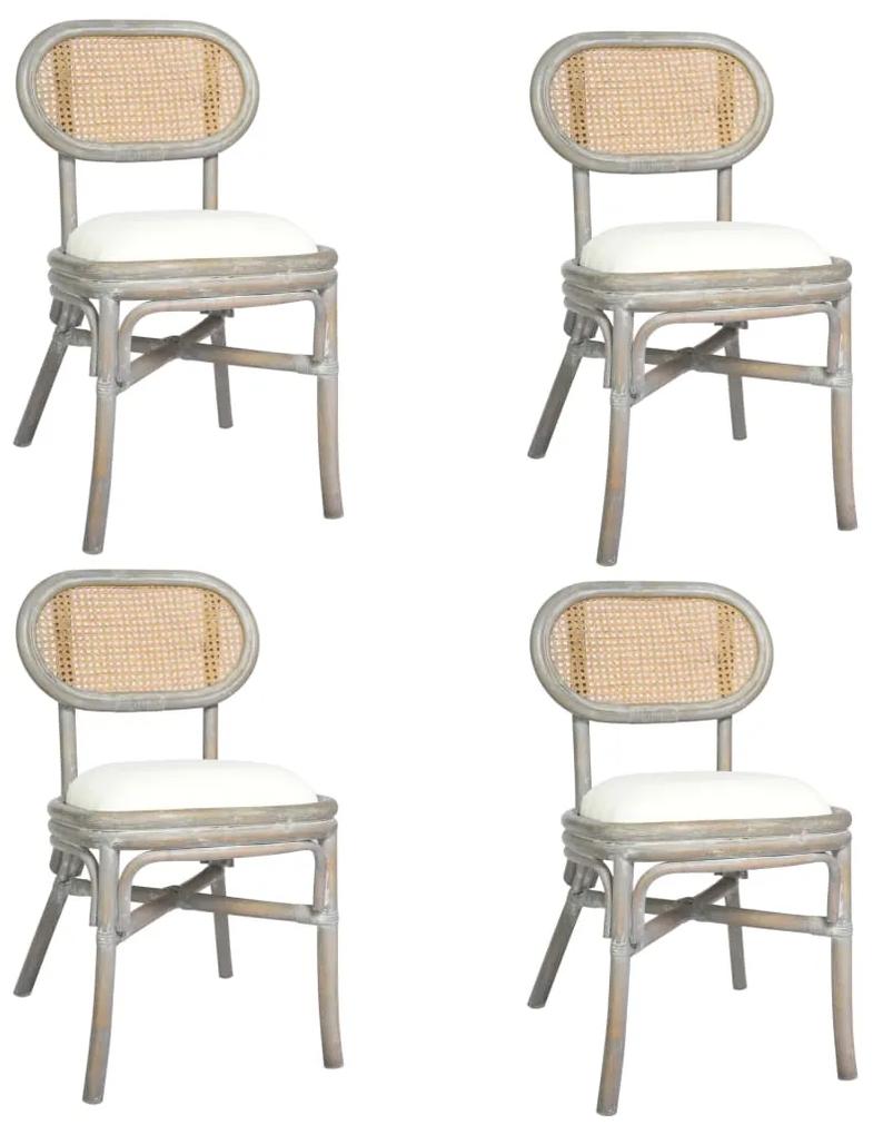vidaXL Jedálenské stoličky 4 ks sivé ľan