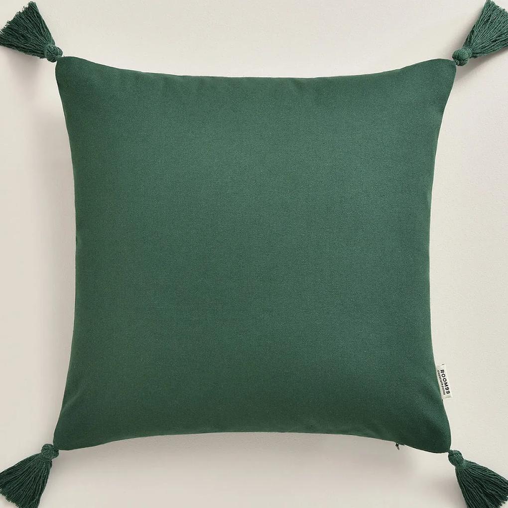 Room99 Dekoračná obliečka so strapcami Soul Bavlna Farba: Zelená, Veľkosť: 40 x 40 cm