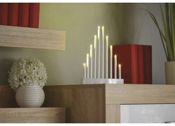 LED Vianočný svietnik 10xLED/3xAA biela