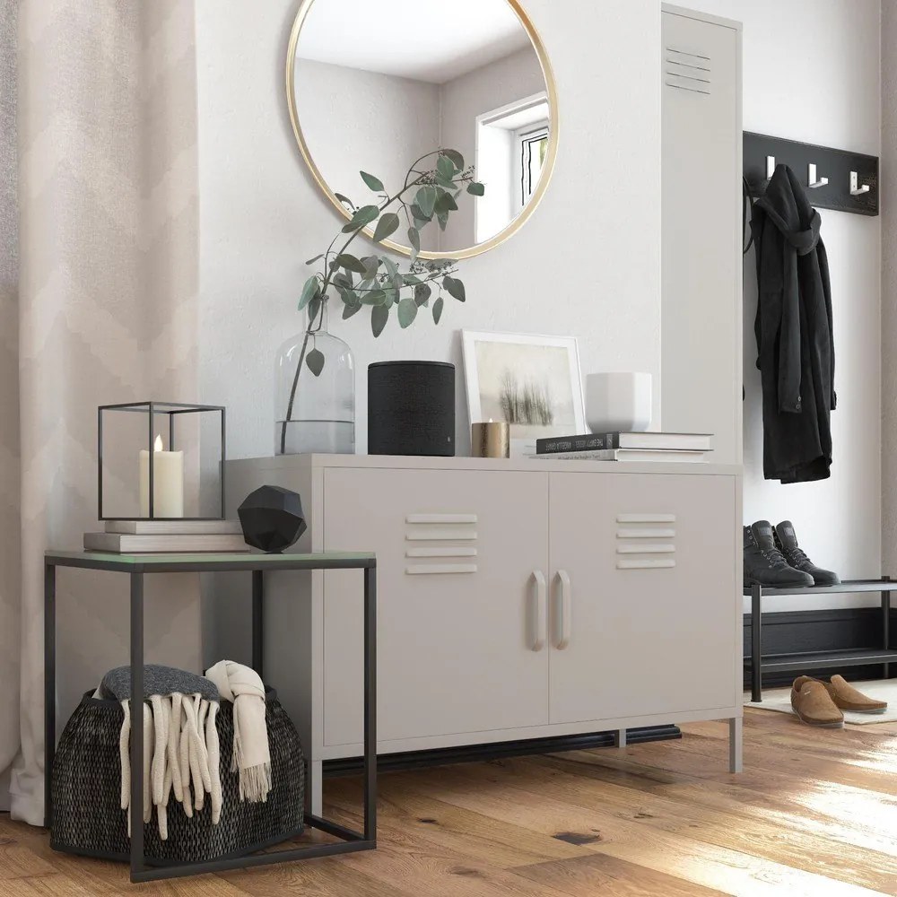 Krémová kovová skrinka 100x64 cm Bradford – Støraa