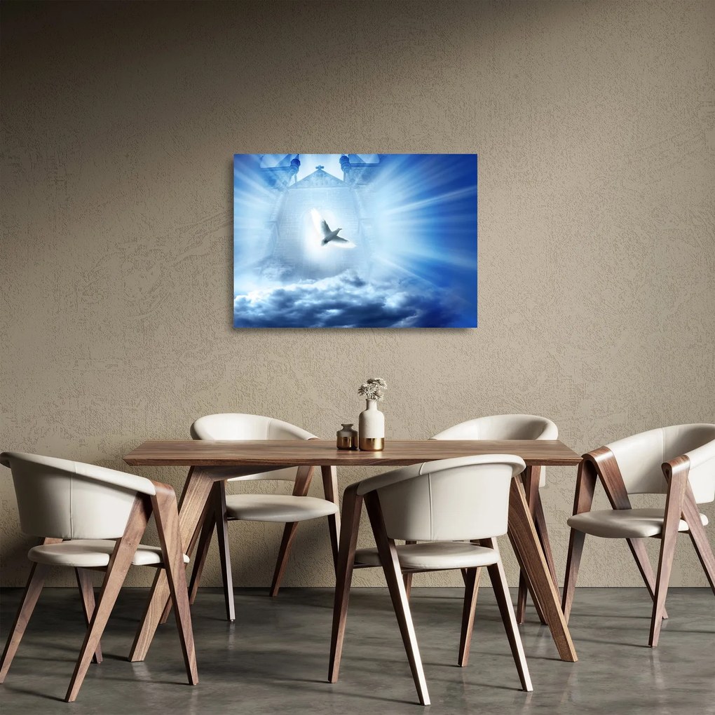 Sklenený obraz - Božia holubica (70x50 cm)