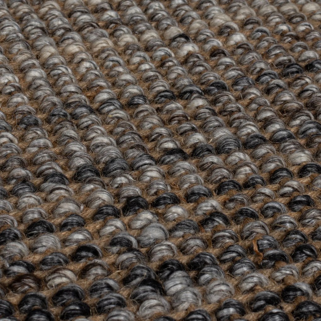 Flair Rugs, Kusový koberec Mottle Jute Ombre Grey, 200x290, šedá, chodba / predsieň