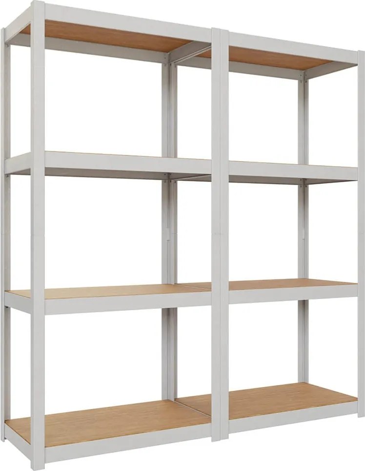 Kovový policový regál biely sada 2 ks konfigurovateľný AR Style D-Carbon