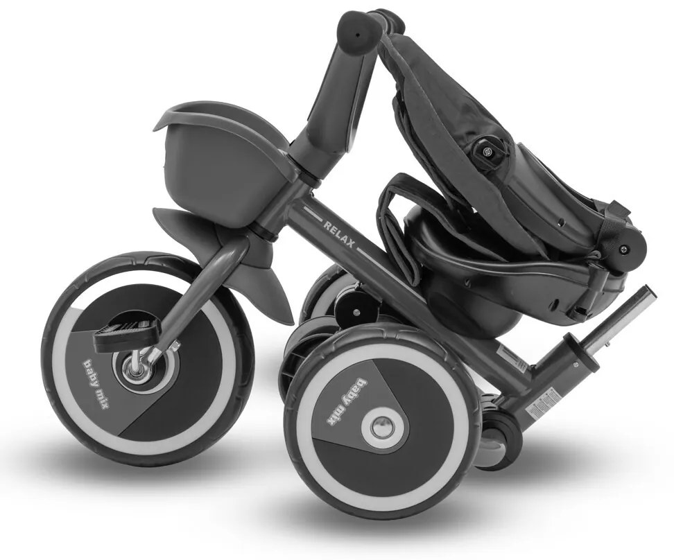 Baby Mix Detská trojkolka 5v1 Relax 365°, sivá