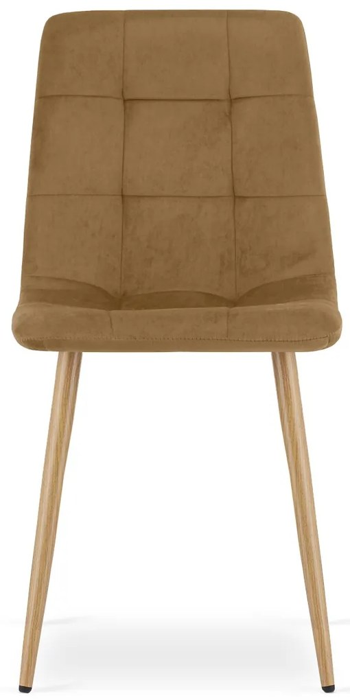 Hnedá zamatová stolička KARA