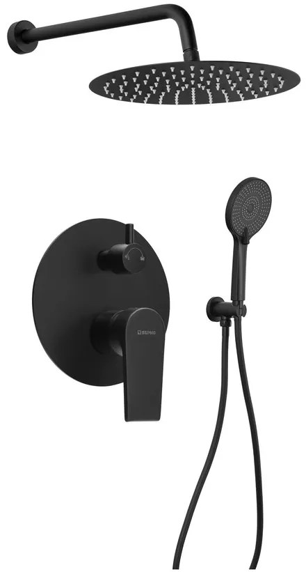 Sapho Sapho, KAI podomietkový sprchový set s pákovou batériou, otočný prepínač, 2 výstupy, čierna matná, KA43/15-03