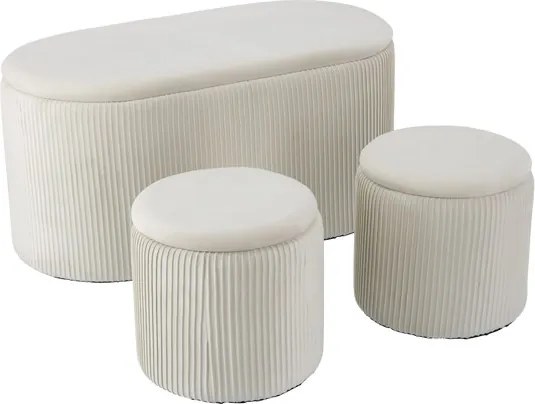 Set troch taburetiek ARVION biele PHO5970 (3 ks)