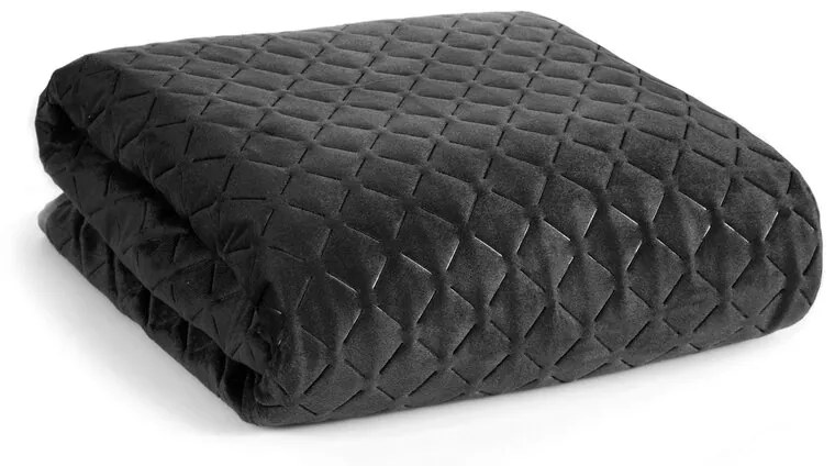 Dekorstudio Zamatový prehoz na posteľ DIMON v čiernej farbe Rozmer prehozu (šírka x dĺžka): 170x210cm