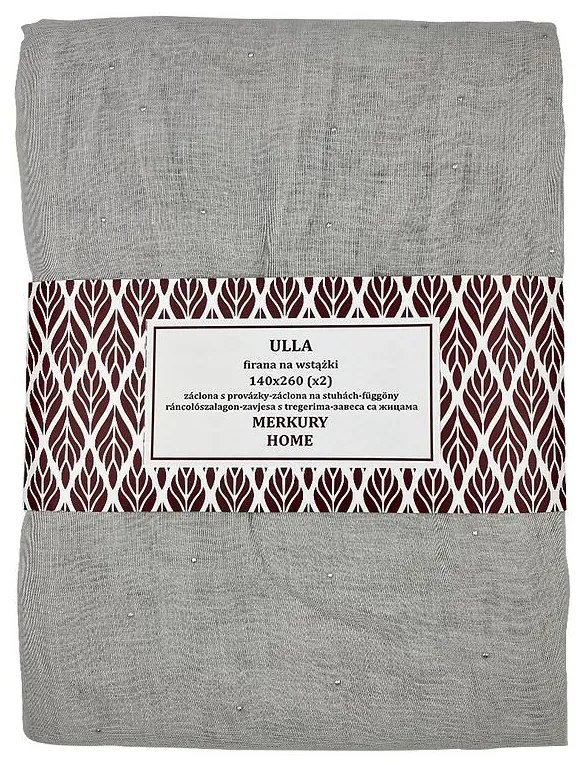 Záclona s provázky Ulla polyester svetlosivá 140x260 Merkury Home II/22