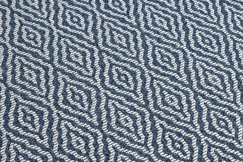 Ekologický šnúrkový koberec CASA EKO SIZAL Boho 22084 z recyklovanej bavlny, modro - krémový