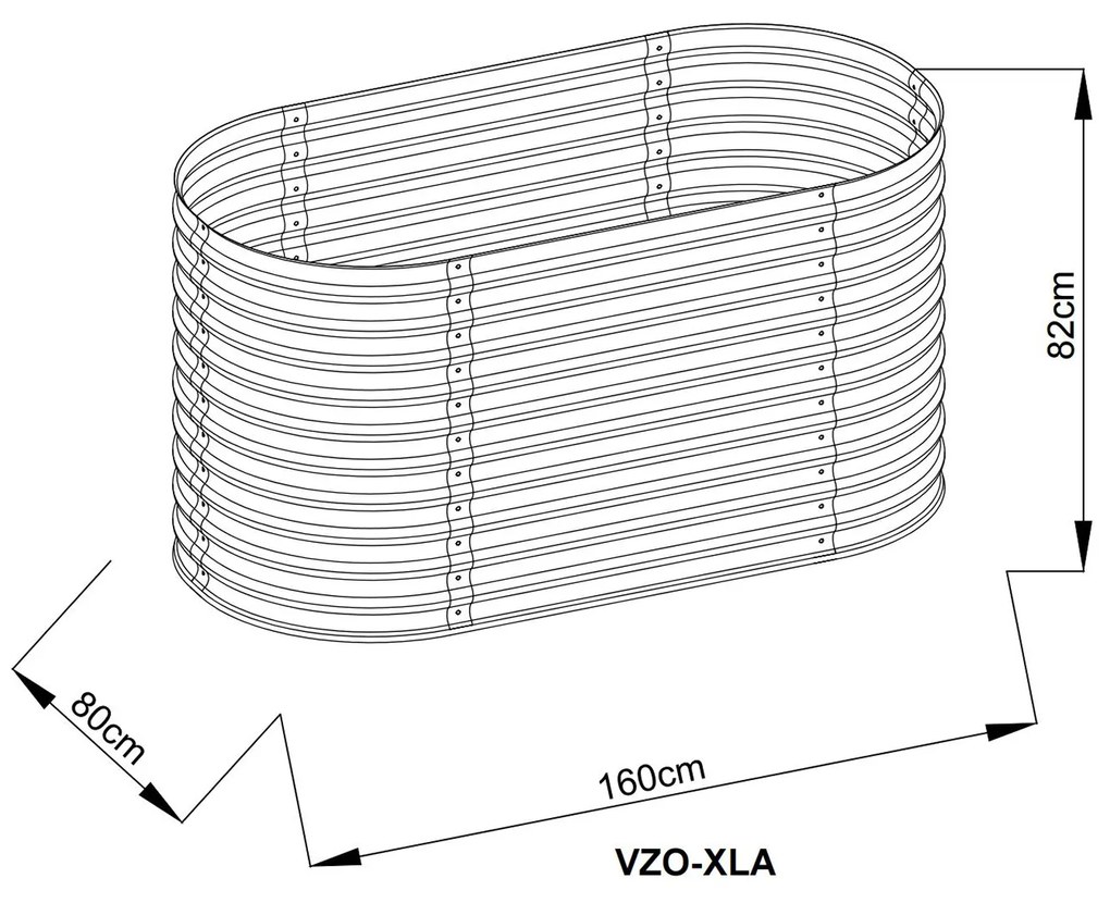 Vyvýšený záhradný záhon BestBerg VZO-XLA / 160 x 80 x 82 cm / šedá