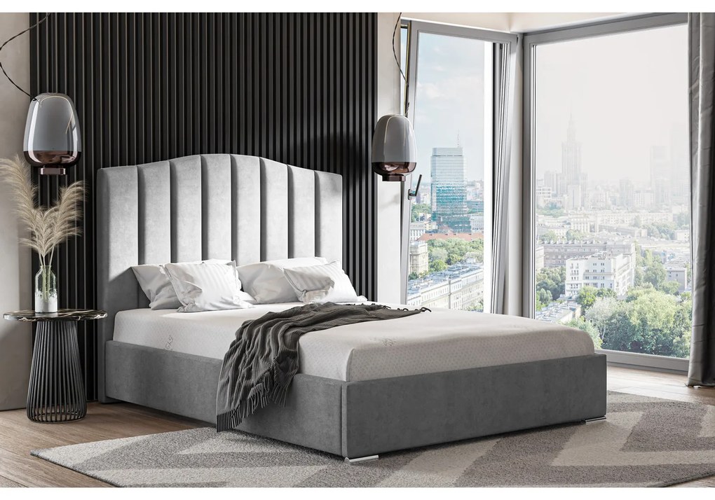 Posteľ HOLDEN 21 STANDARD 120x200 cm - strieborné nohy Zelená