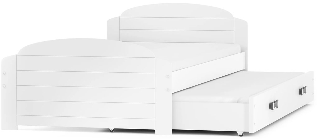 Interbeds Jednolôžková posteľ Lili3 Biela pre teenagerov 200x90 s matracom, rozkladacia - biela