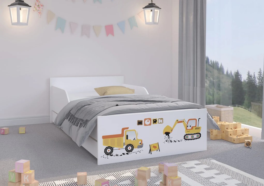 Wooden Toys Detská posteľ PUFI 160x80 STAVEBNÉ NÁMESTIE