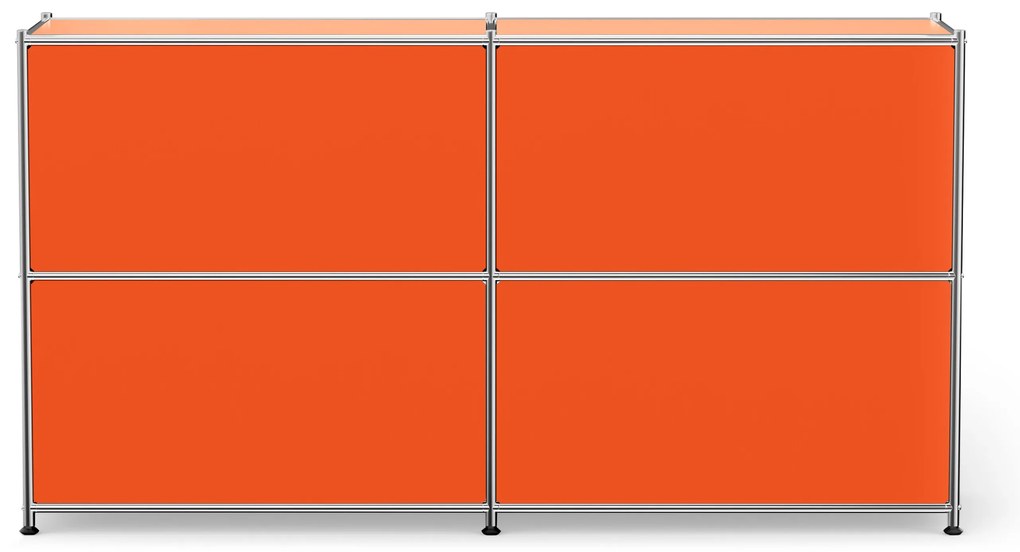 Kovový regál »CN3« s výklopnými priehradkami, oranžový