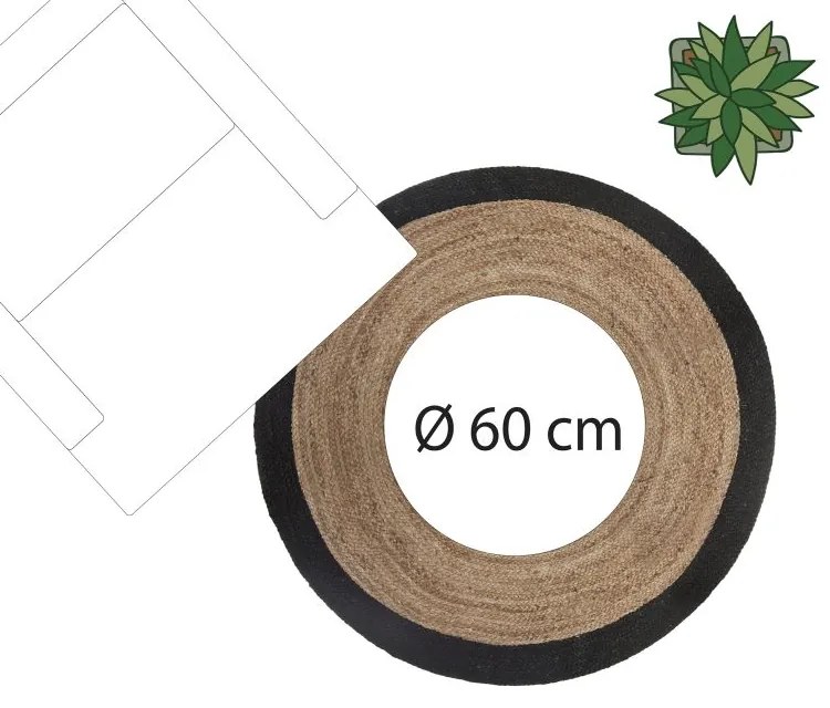 Koberec Isabelle, (fi) 120 cm, hnedá/čierna