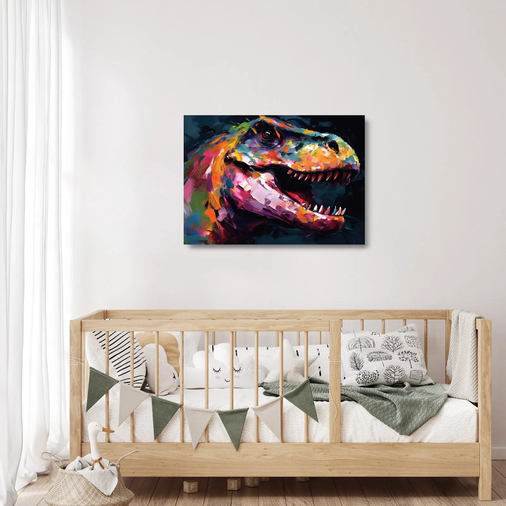 Sklenený obraz - Dinosaurus, maľba (70x50 cm)