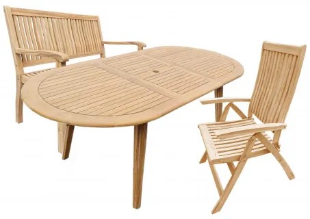 Doppler TECTONA - záhradný drevený rozkladací teakový stôl 150/200 x 95 x 75 cm