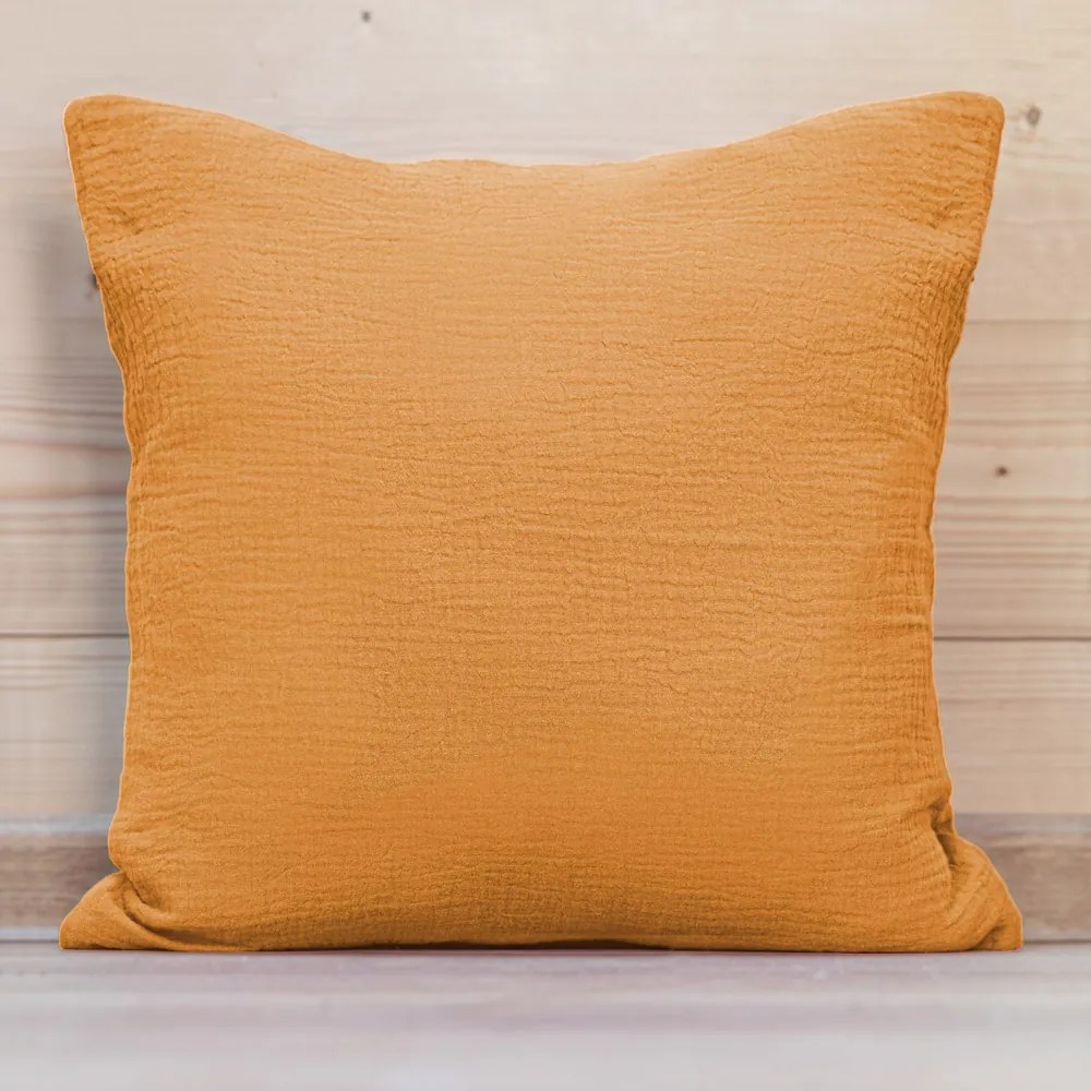 Biante Mušelínová obliečka na vankúš MSN-001 Horčicovo oranžová 50 x 70 cm
