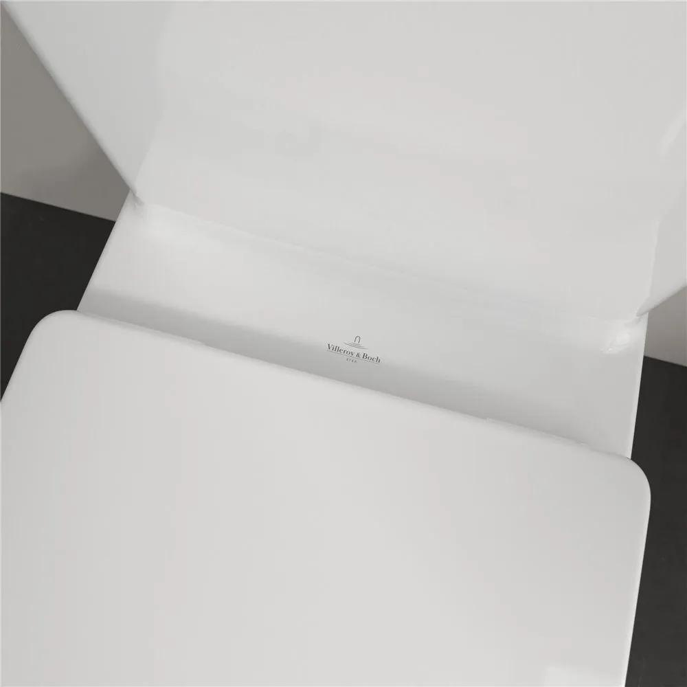 VILLEROY &amp; BOCH O.novo WC misa kombi s hlbokým splachovaním bez vnútorného okraja, zadný odpad, 370 x 670 mm, biela alpská, s povrchom AntiBac a CeramicPlus, 5661R0T2