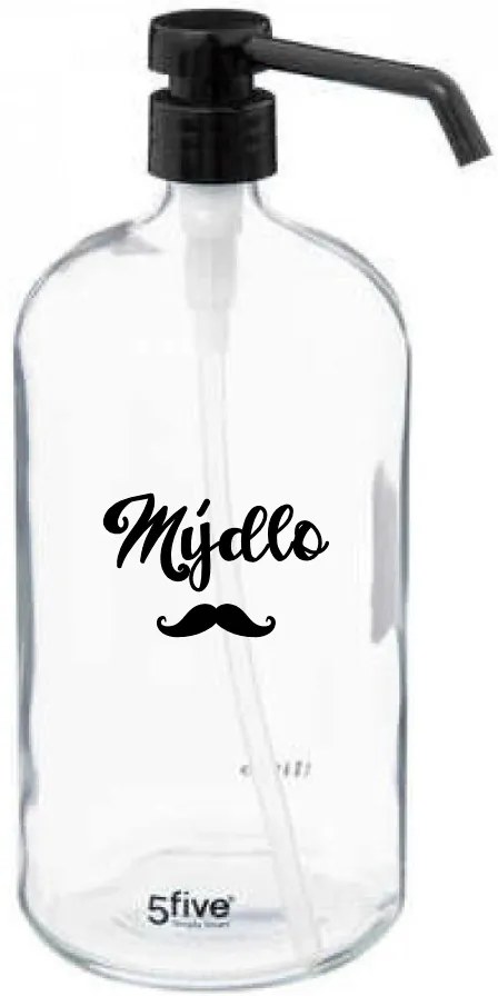 Označto Štítok/nálepka do kúpeľne/kuchyne Mydlo s fúzmi Farba písma: Biela
