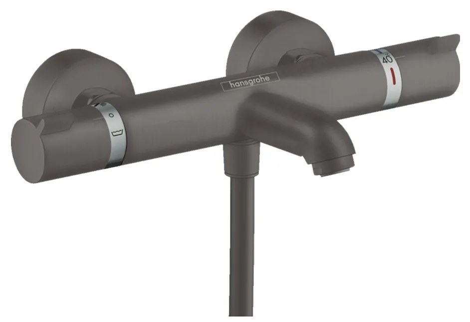 Hansgrohe Ecostat Comfort, termostatická vaňová batéria, čierna-chrómová kartáčovaná, HAN-13114340