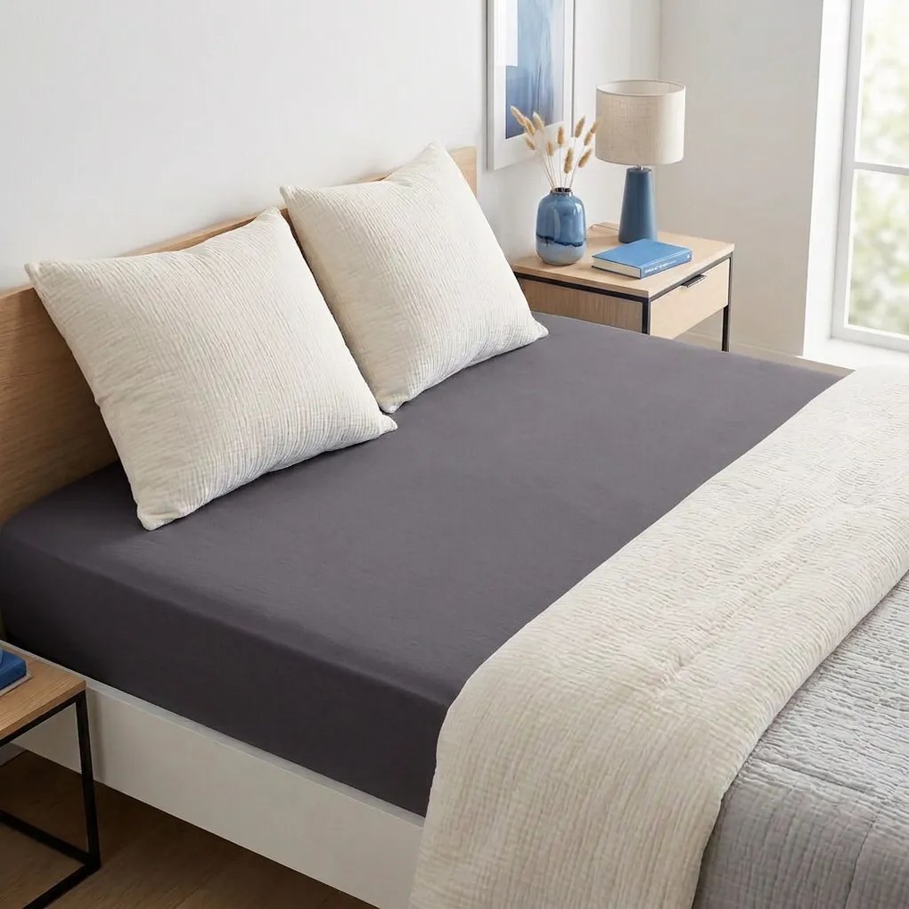 4Home jersey prestieradlo MAKO antracit, 90–100 x 200 cm, 90–100 x 200 cm