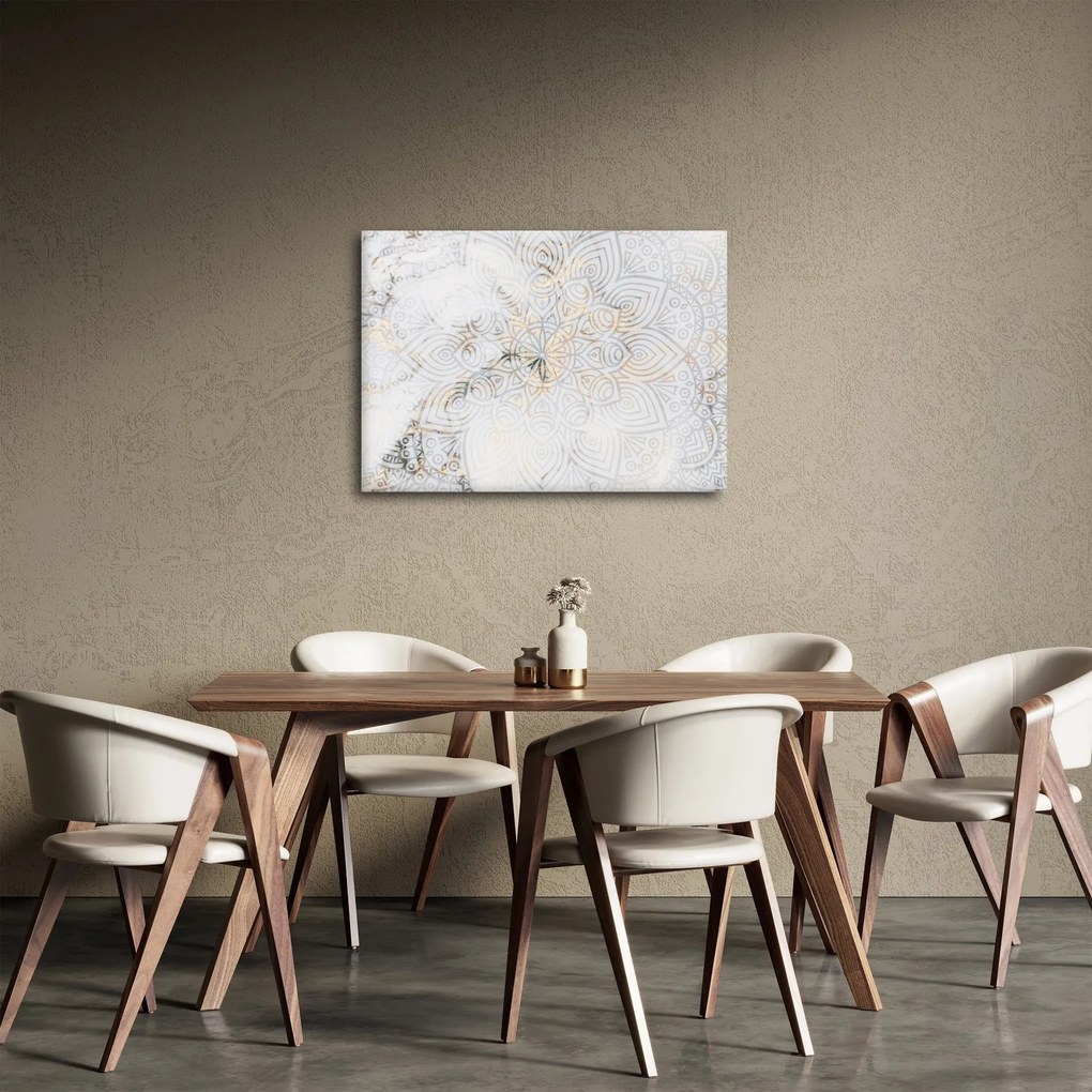 Obraz bielej mandaly (70x50 cm)