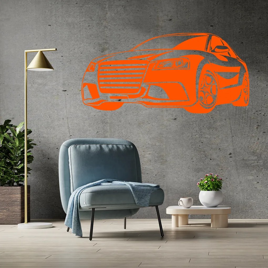 Veselá Stena Samolepka Auto Audi Farba: béžová, Veľkosť: 80 x 40 cm