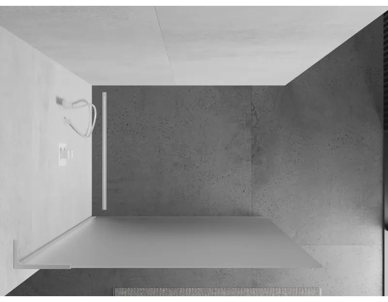 Mexen Kioto L, sprchová zástena Walk-In 100 x 200 cm, 8mm sklo námraza, biely profil, 800-100-103-20-30