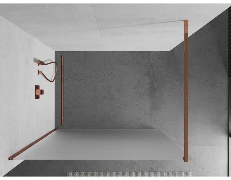 Mexen Kioto, sprchová zástena 100x200 cm, 8mm sklo s efektom námrazy, profil ružové zlato, 800-100-101-60-30