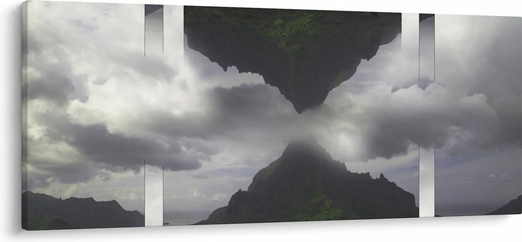 Obraz - Hory na Islande, geometrická koláž (120x50 cm)