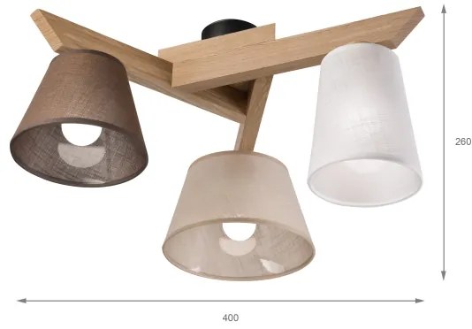 Brilagi - LED  Prisadený luster ANTHONY 3xE14/40W/230V dub