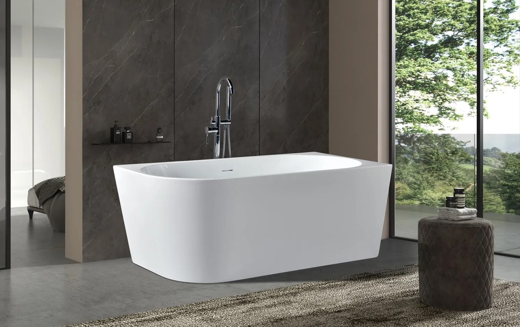 Erga Zara, rohová voľne stojaca vaňa 140x72 cm + odtoková zátka, pravá, biela lesklá, ERG-ZARA-140072R-WH-WH