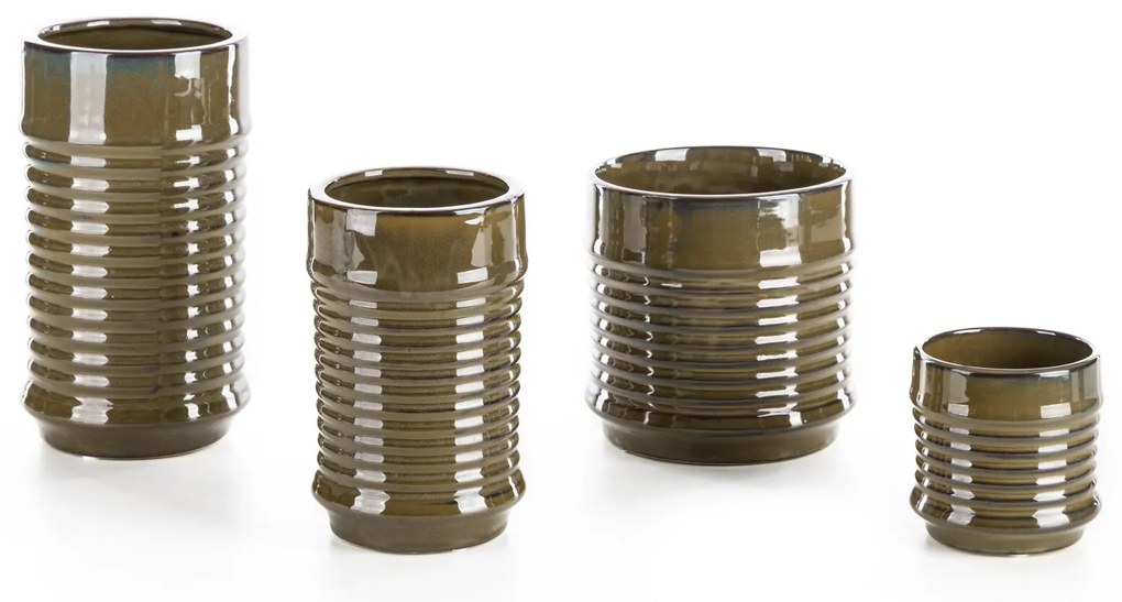 KERAMICKÝ KVETINÁČ (FI) 17X17 CM HNEDÁ