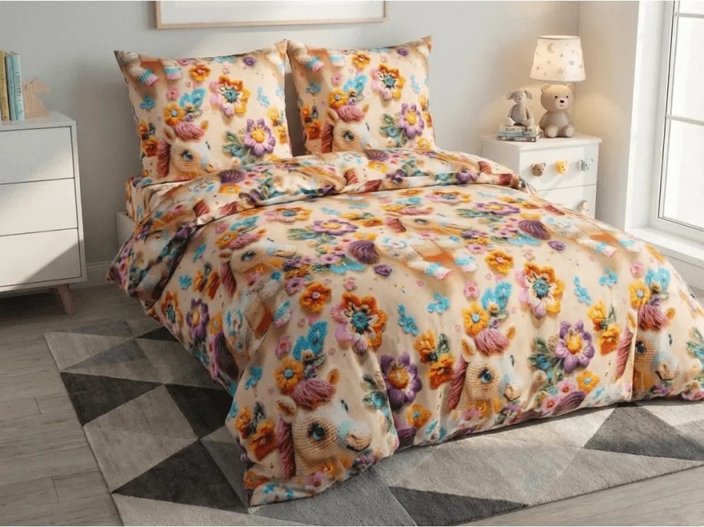 Detské obliečky z mikrovlákna PONYBLOOM farebné Rozmer obliečky: 70 x 80 cm | 140 x 200 cm