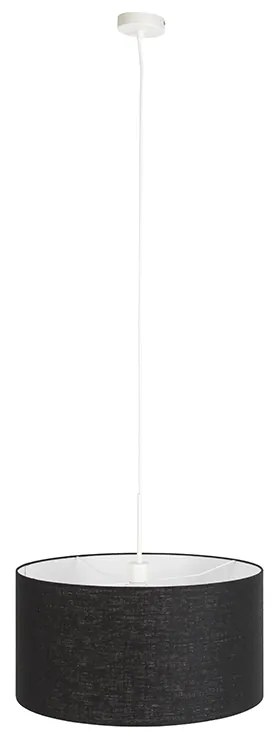 Moderné závesné svietidlo biele s čiernym tienidlom 50 cm - Combi 1