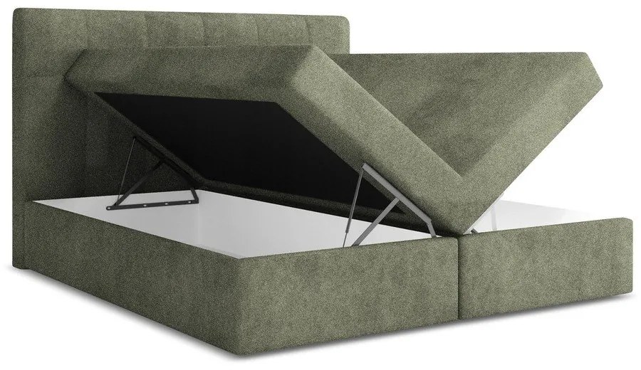 Zelená boxspring posteľ s úložným priestorom 180x200 cm Palta – Makamii