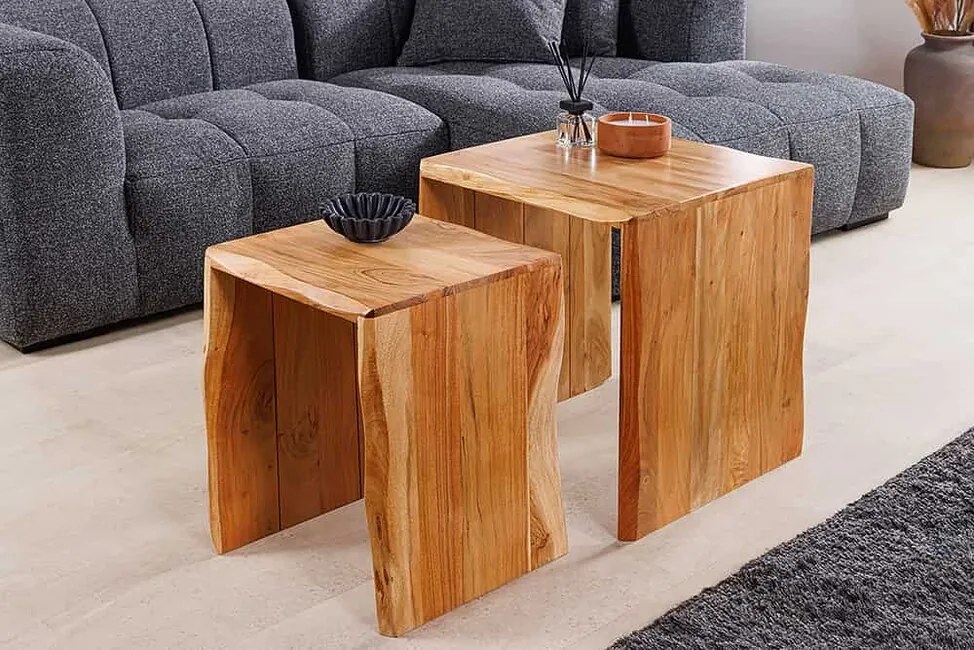 Sada drevených konferenčných stolíkov Mammut akácia