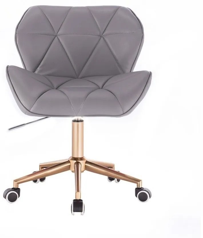 LuxuryForm DESIGN Stolička MILANO na zlatej podstave s kolieskami - šedá