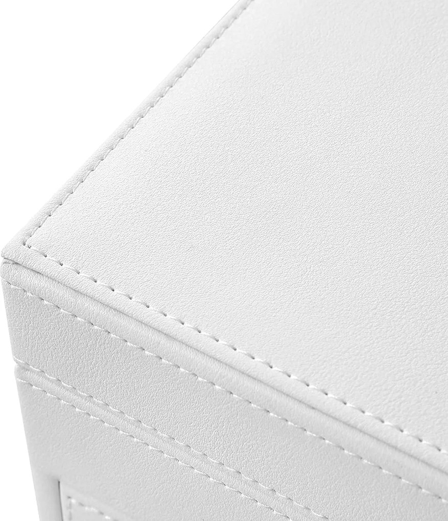 Veľká šperkovnica so 6 úrovňami a 5 zásuvkami, biela