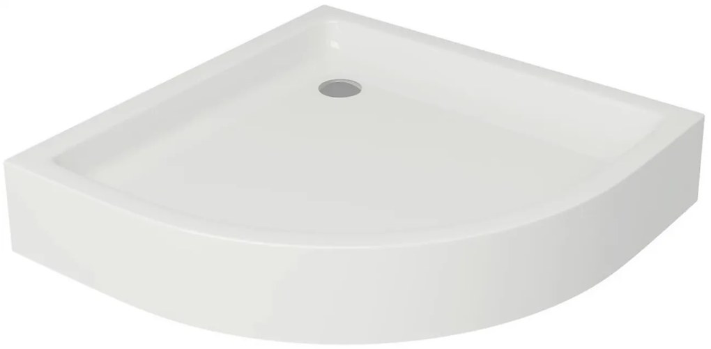 Cersanit Basic+Tako, štvrťkruhový sprchový kút 90x90x185 cm + sprchová vanička 90x16cm, biela, S601-118