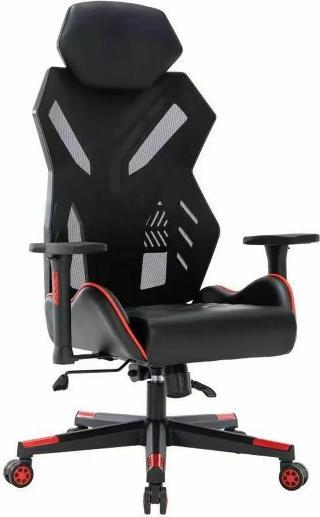 SI Otočná stolička Revolt čierna - červená