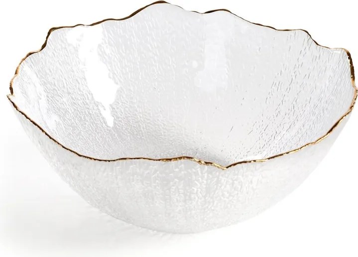 Dekorstudio Dekoratívna sklenená misa TAMARA Ø25x11 cm - biela