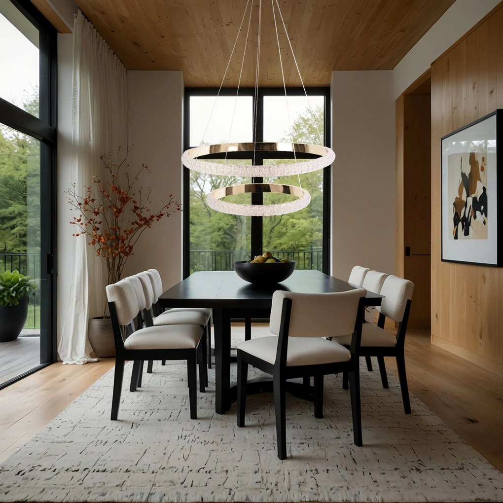 Toolight Toolight, LED závesné osvetlenie 63cm, 80W, G045-2CP, zlatá, OSW-06313