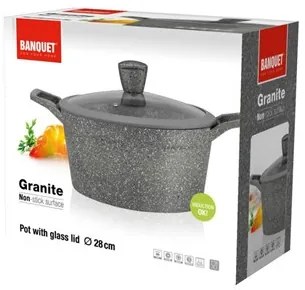 BANQUET GRANITE Kastról s nepriľnavým povrchom 20 cm, so sklenenou pokrievkou 40050820