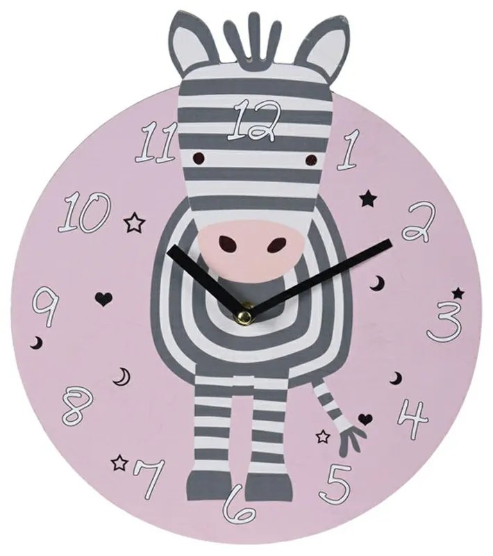 Detské nástenné hodiny Zebra, viacfarebná