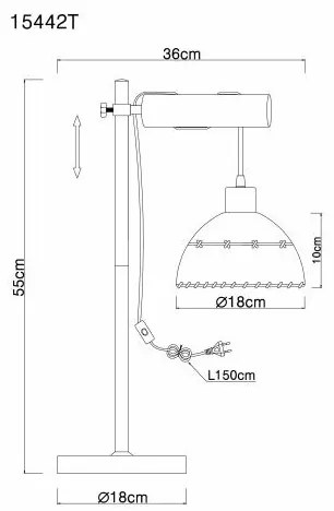 Globo 15442T - Stolná lampa REX 1xE27/60W/230V