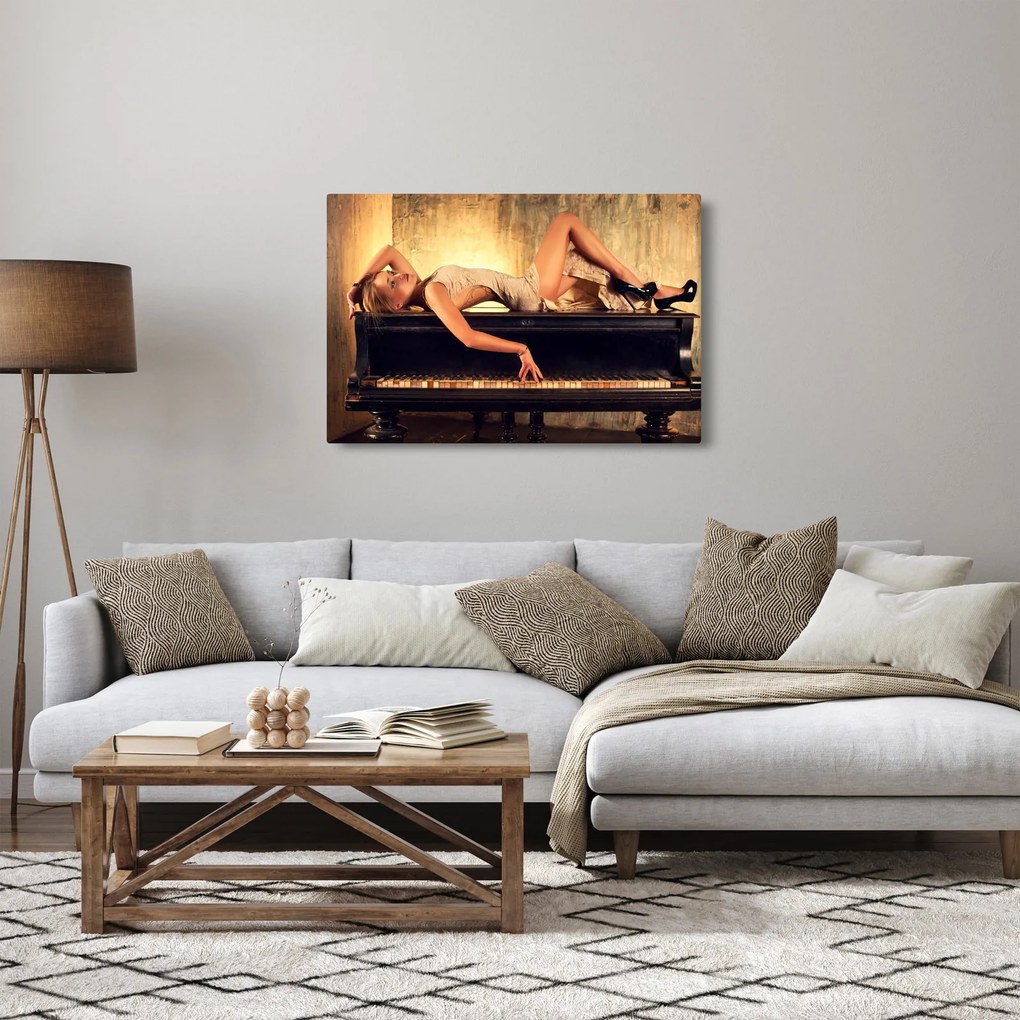 Obraz - Žena na klavíri (90x60 cm)
